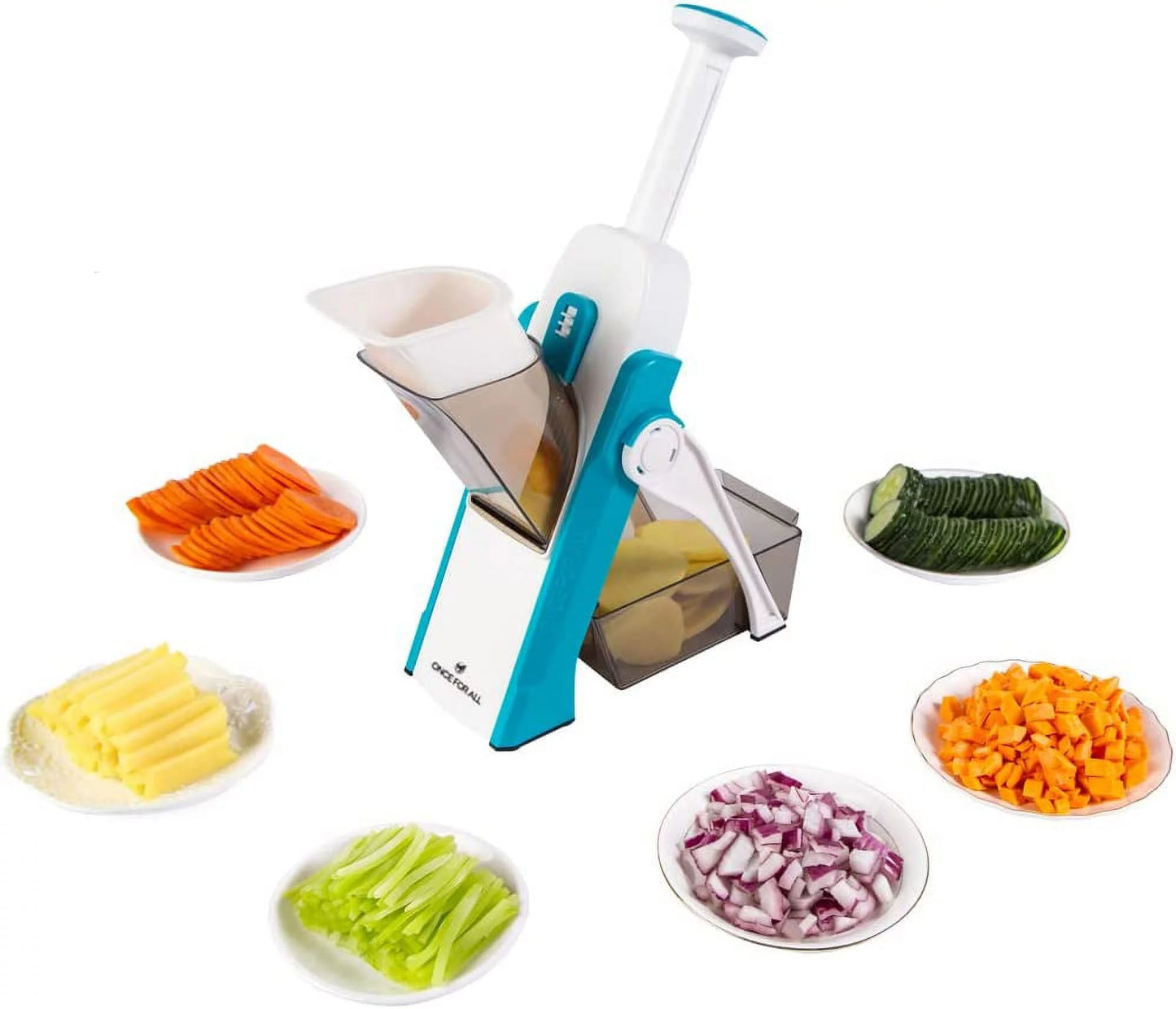 5 in 1 Vegetable Slicer This Mandolin Cuts Your Fruits and Vegetables, Shredded Potato Chopper Lemon Slicer Onion Grater This slicer will do it all for you