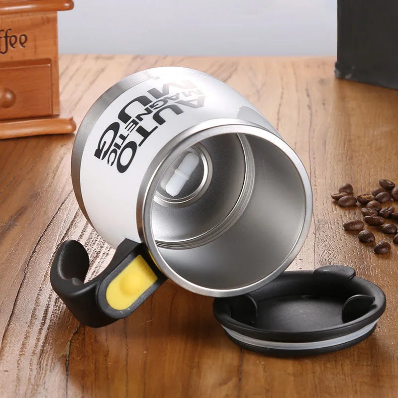 This self-shaking magnetic mug will literally revolutionize your life, coffee, milk, mix it all together at the touch of a button